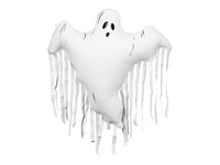 Balon foliowy Duch z frędzlami Halloween 93 x 86 cm