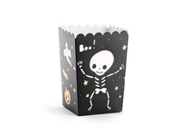 Pudełka na popcorn Boo Halloween czarne 7 x 7 x 12,5 cm 6 szt.