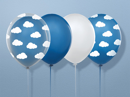 Balony 30cm, Chmurki, Crystal Clear