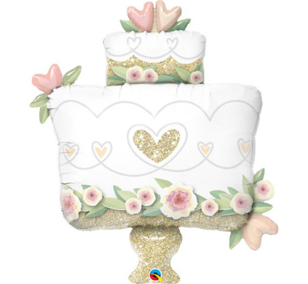 Balon foliowy 41" QL SHP "ZŁOTY WEDDING CAKE "