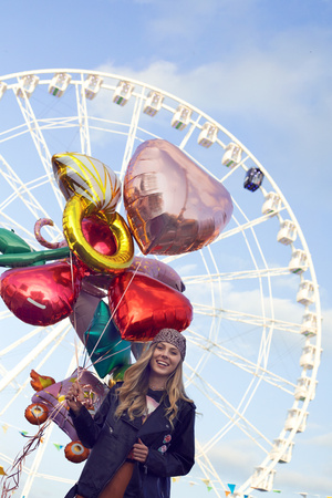 Balon foliowy Serce różowe-złoto 61 cm PartyDeco