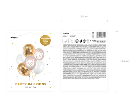 Balony lateksowe Miś polarny mix 30 cm 6 szt.