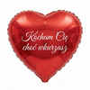 Balon personalizowany Serce czerwone 45 cm z helem 