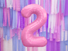Balon foliowy Cyfra 2 różowy 86 cm