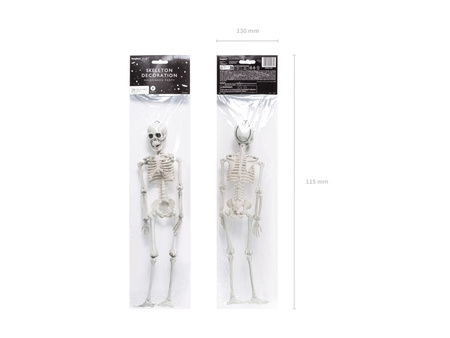 Dekoracja Kościotrup Halloween biała 40 cm