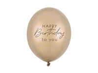 Balon lateksowy Happy Birthday Metallic Cold złoty 30 cm 50 szt.
