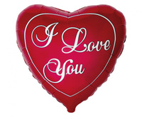 Balon foliowy Walentynki Serce I Love You czerwony 45 cm