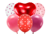 Balony lateksowe i foliowe Be mine valentine czerwone 6 szt. PartyDeco