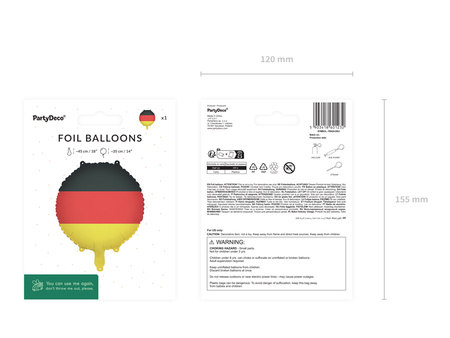 Balon foliowy Flaga Niemiec 35 cm