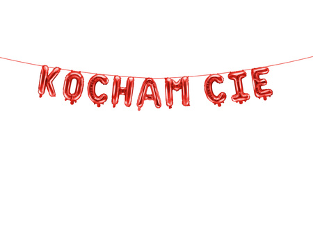 Balon foliowy Walentynki napis Kocham Cię czerwony 285 x 40 cm