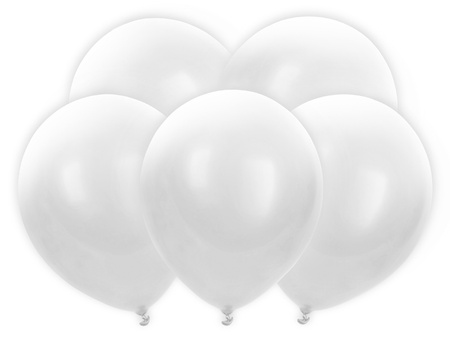 Balony LED 30 cm, biały (1 op. / 5 szt.)