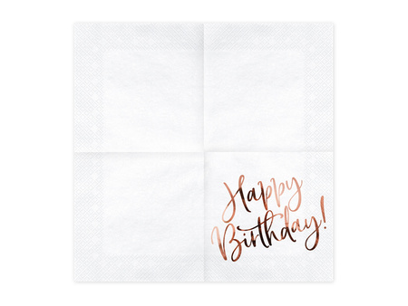 Serwetki papierowe Happy Birthday białe 33 x 33 cm 20 szt.