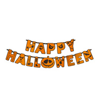 Baner Happy Halloween z dynią pomarańczowy 185 cm