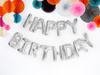 Balon foliowy Happy Birthday srebrny 340 x 35 cm