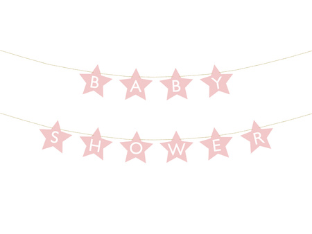 Baner Baby shower, 290x16.5 cm, jasny różowy