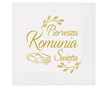 Serwetki papierowe Pierwsza Komunia Święta biblia 33 x 33 cm 20 szt.