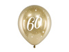 Balony lateksowe 60 urodziny Happy 60 Birthday Glossy złote 30 cm 6 szt.