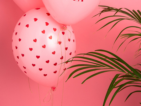 Balon lateksowy Walentynki serduszka różowy 29 cm