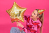 Balon foliowy Happy Birthday, 40cm, złoty