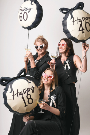 Balon foliowy pastylka Happy ''60'', 47,5x45 cm, mix