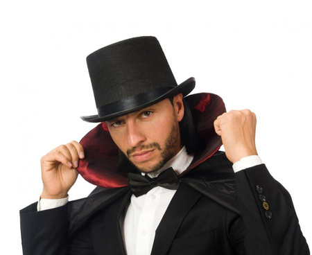 Cylinder czarny, filcowy, rozm. un