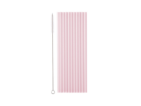 Słomki plastikowe różowe 23 cm 12 szt.
