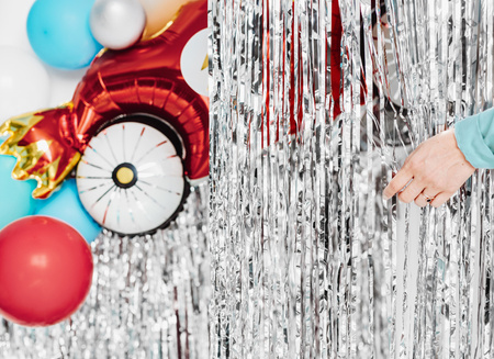 Kurtyna Party, srebrny, 100x200cm