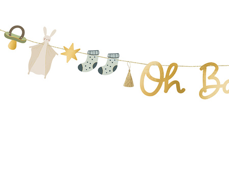 Baner Baby Shower Oh Baby złoty 2,5 m