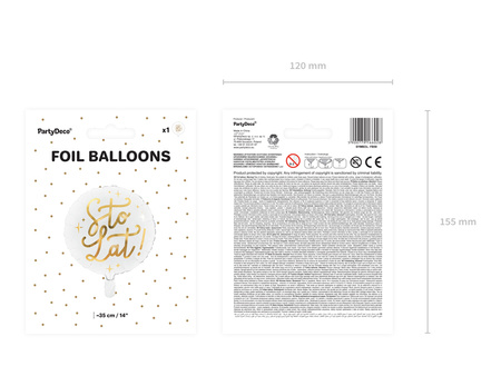 Balon foliowy Sto lat! biały 35 cm