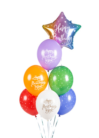 Balony lateksowe Happy Birthday To You mix 30 cm 6 szt.