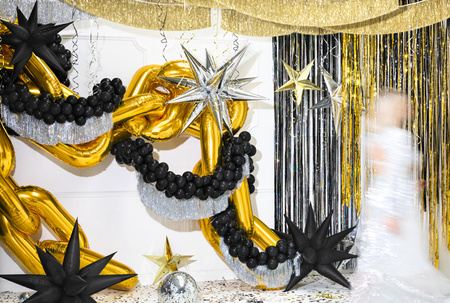 Balon foliowy Gwiazda 3D, 70cm, czarny