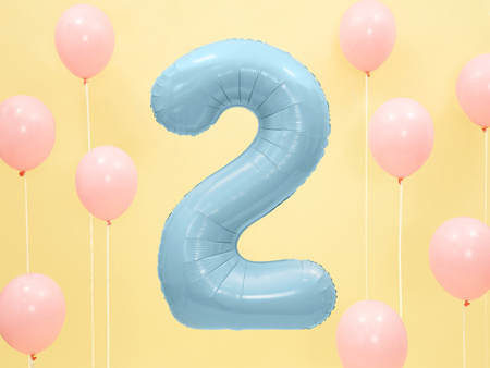 Balon foliowy Cyfra 2 jasnoniebieski 86 cm