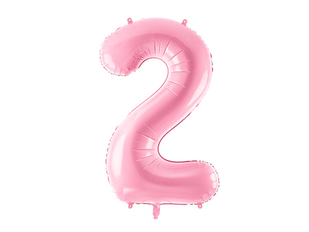 Balon foliowy Cyfra 2 różowy 86 cm