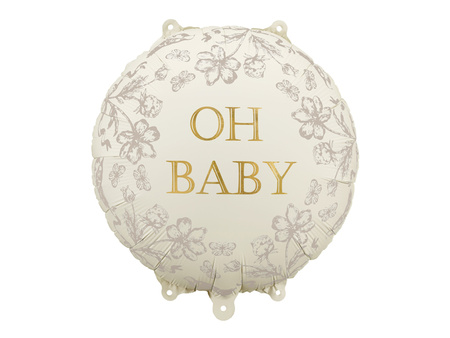 Balon foliowy Baby Shower pastylka Oh Baby 35 x 35 cm