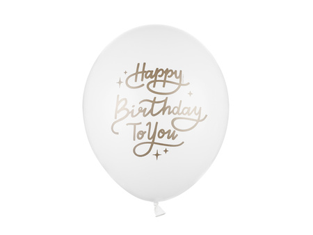 Balon lateksowy Happy Birthday To You Pastel biały 30 cm