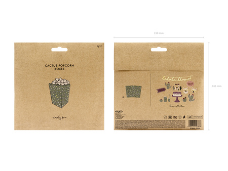 Pudełka na popcorn 7 x 7 x 12,5 cm 6 szt.