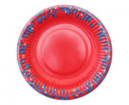 Talerzyki papierowe na Boże Narodzenie Let It Snow 18 cm 6 szt.