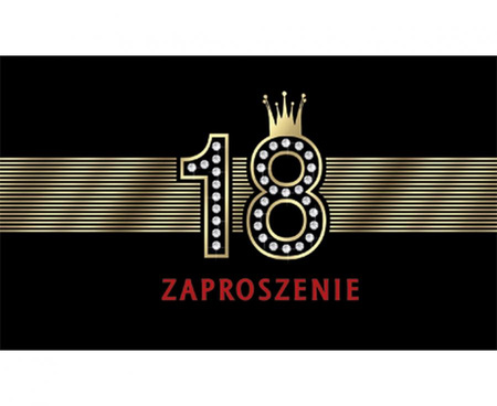 Zaproszenie Urodziny 18-stka Chłopak Dziewczyna 160 x 95 mm 10 szt.