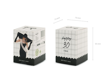 Szarfa Happy 30, krem, 76 cm
