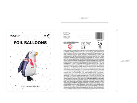 Balon foliowy Boże Narodzenie pingwin 29 x 42 cm