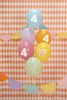 Balony lateksowe 4 urodziny Happy 4 Birthday mix 30 cm 6 szt.