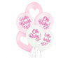 Balony lateksowe Baby Shower Oh Baby Girl różowe 29 cm 6 szt.