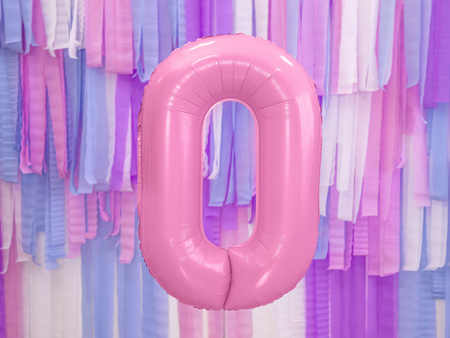 Balon foliowy Cyfra 0 różowy 86 cm