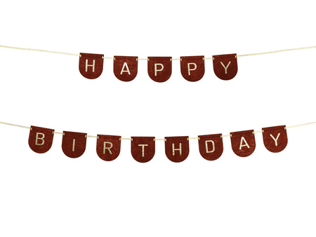 Baner filcowy Happy Birthday Boy, brązowy, 3m