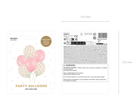 Balony 30 cm, Kokardki, mix (1 op. / 6 szt.)