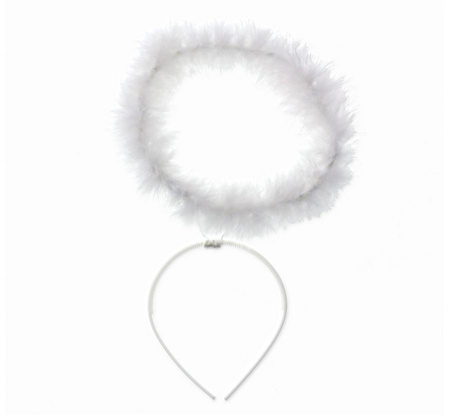 Opaska aureola biała, element stroju anioła na Boże Narodzenie