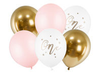 Balony lateksowe One Pale Pastel różowe 30 cm 6 szt.
