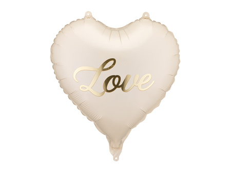 Balon foliowy Serce Love kremowy 45 cm PartyDeco