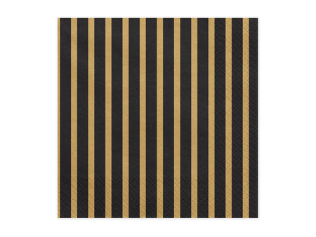 Serwetki papierowe Paski złote 33 x 33 cm 20 szt.