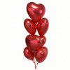 Balony serca czerwone 45 cm – bukiet 10 szt. (foliowe, na hel lub powietrze)